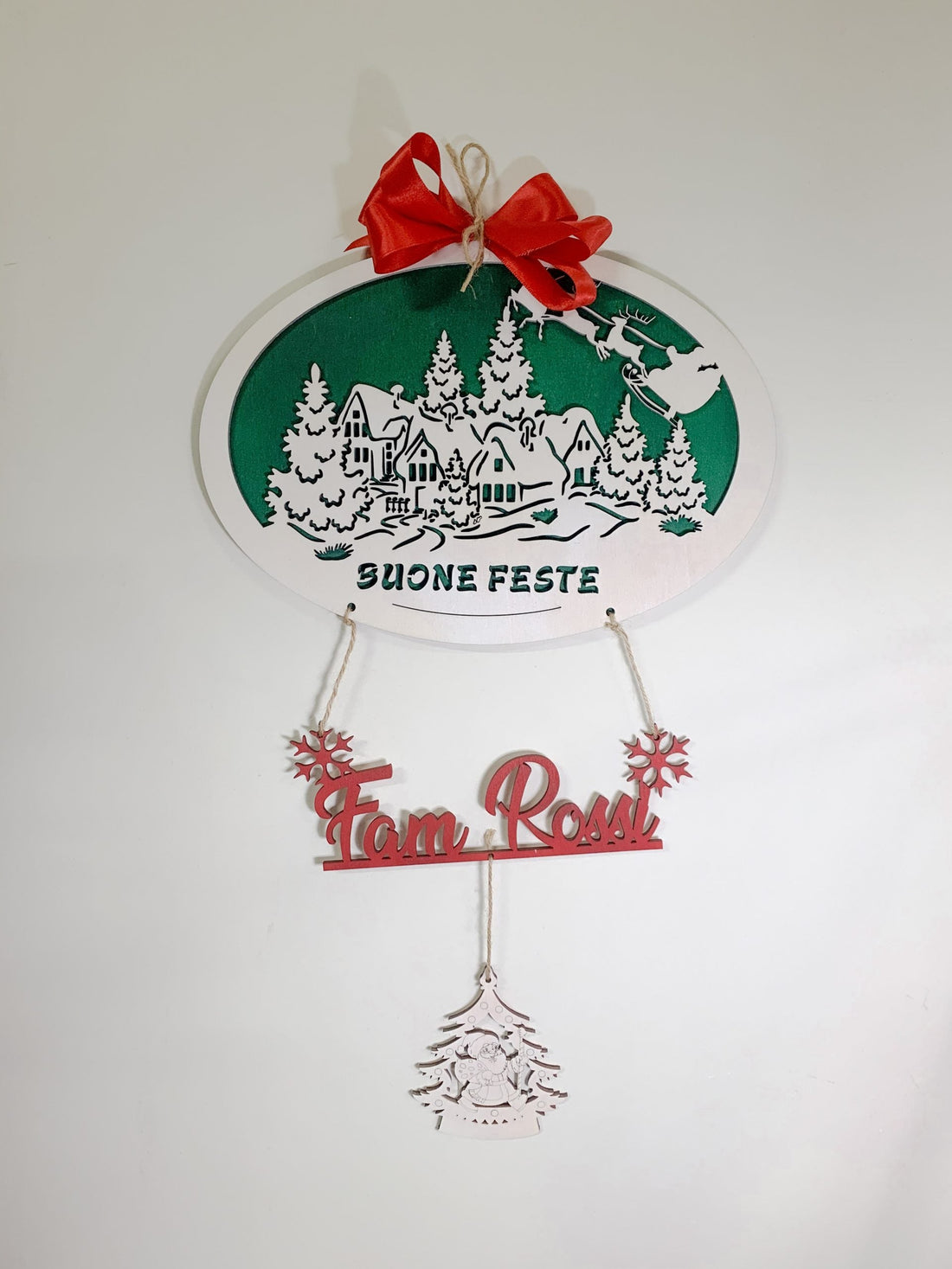 Ghirlanda fuoriporta scena natalizia Idea's Cottage