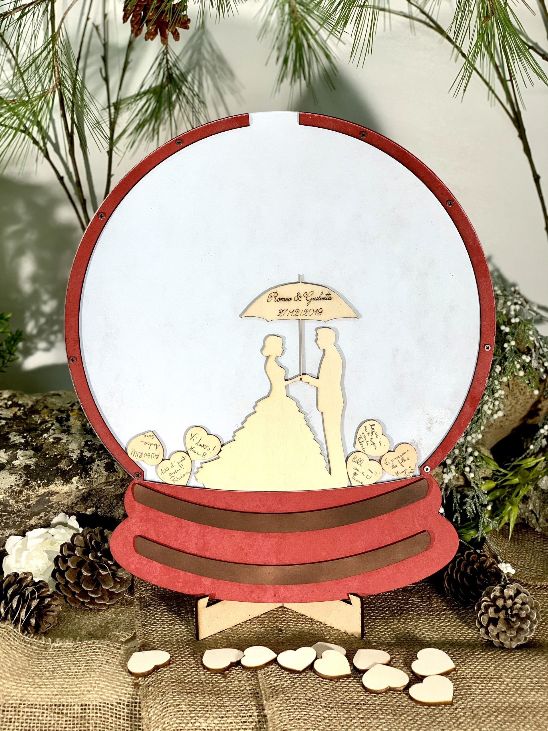 Guestbook Palla di vetro Natalizia