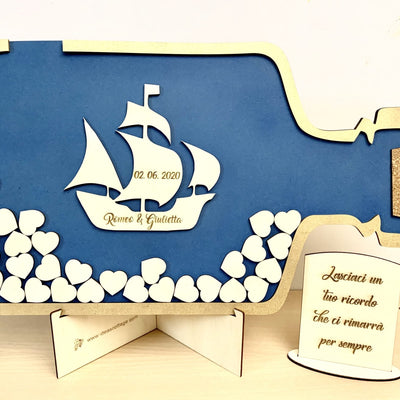 Guestbook tema Mare Bottiglia con Veliero