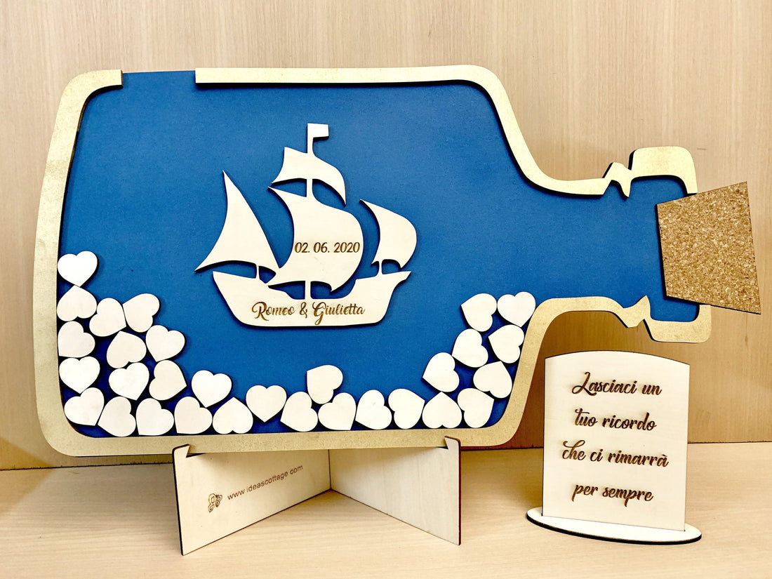 Guestbook tema Mare Bottiglia con Veliero