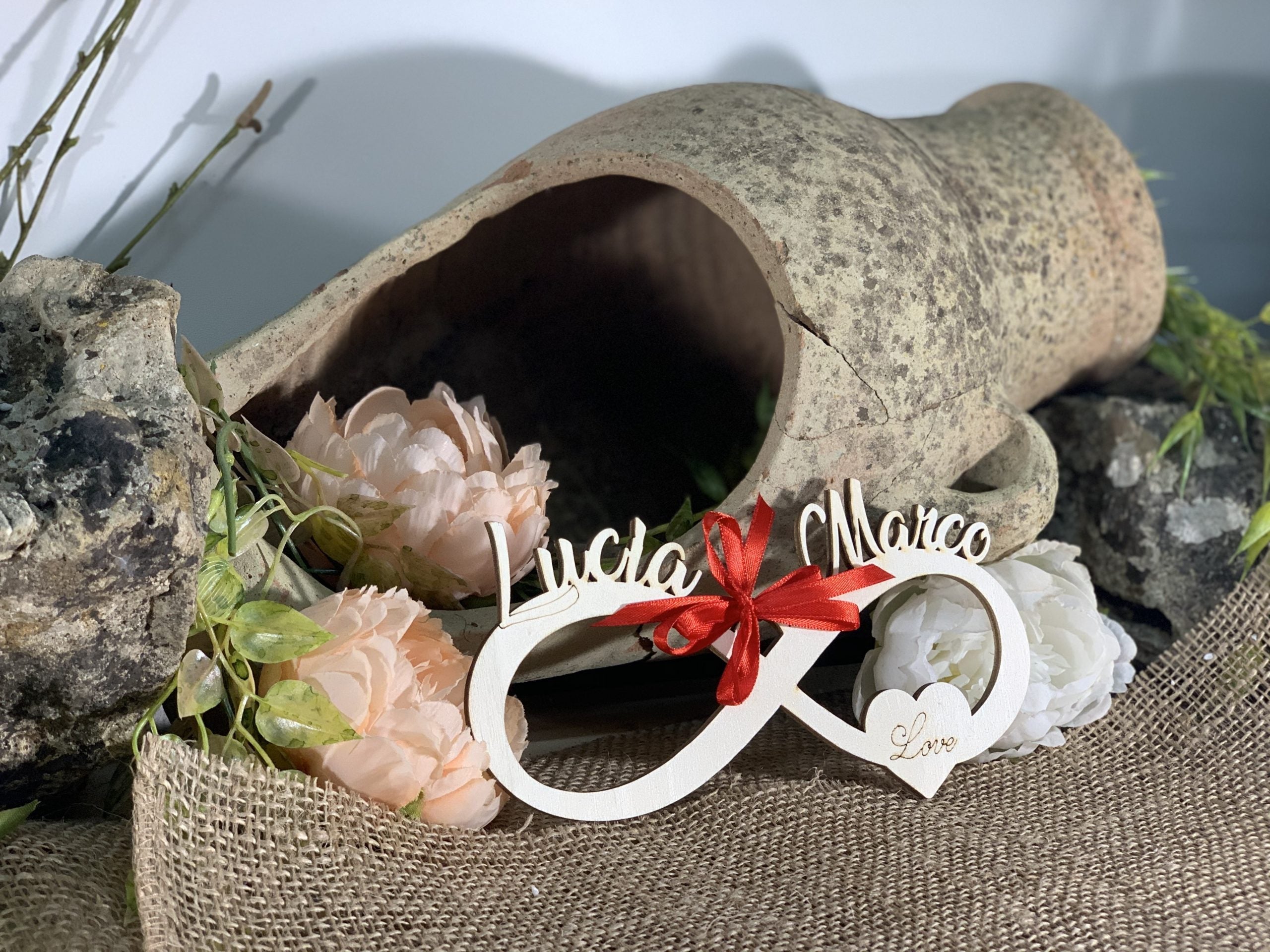 Infinito love in legno con nomi3