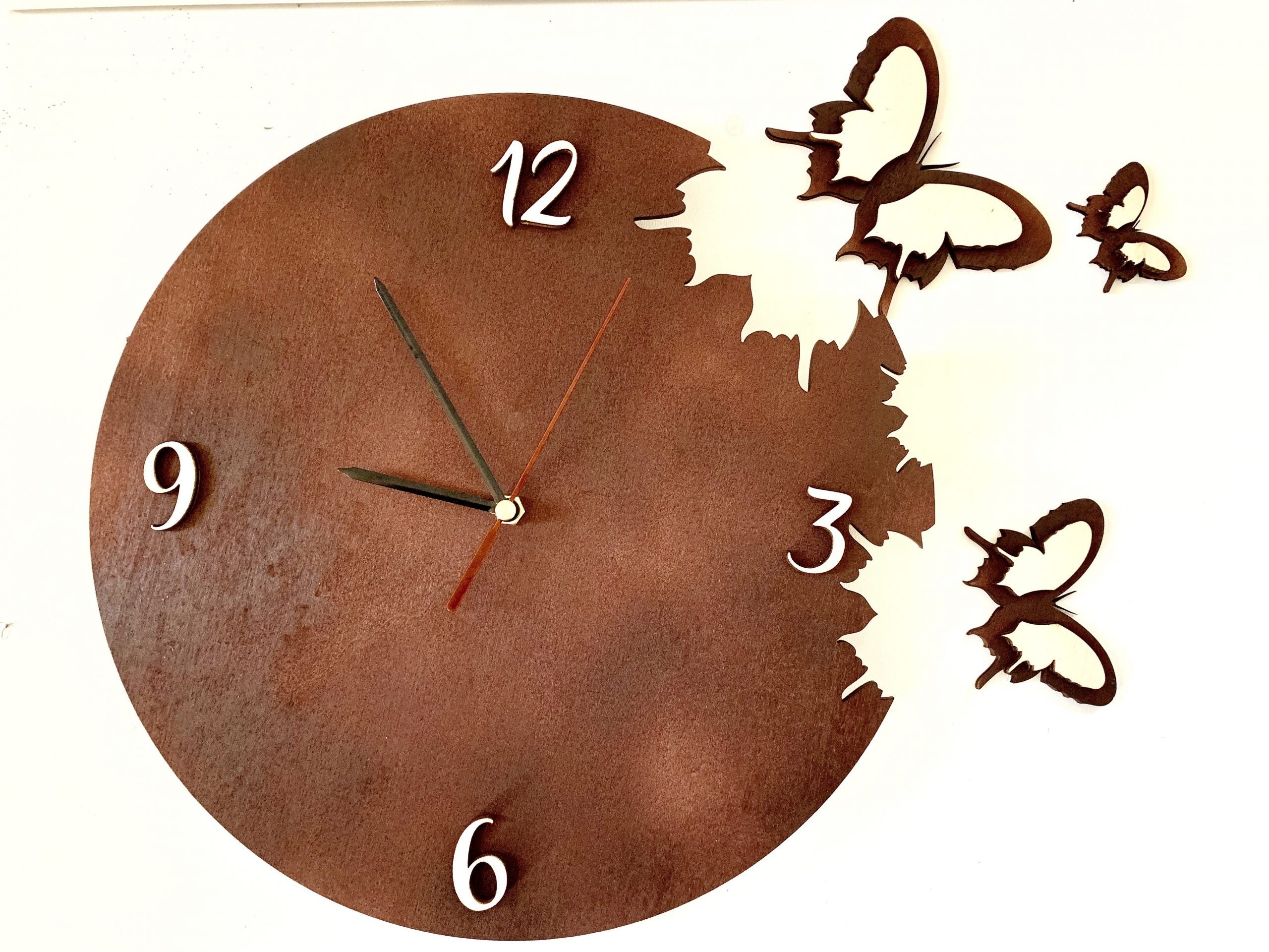 Orologio Butterfly Brown con farfalle da parete Arredo Casa 1