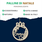 Pallina Natalizia in legno personalizzabile ideale per l'albero di Natale Idea's Cottage