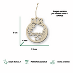 Pallina Natalizia in legno personalizzabile ideale per l'albero di Natale Idea's Cottage