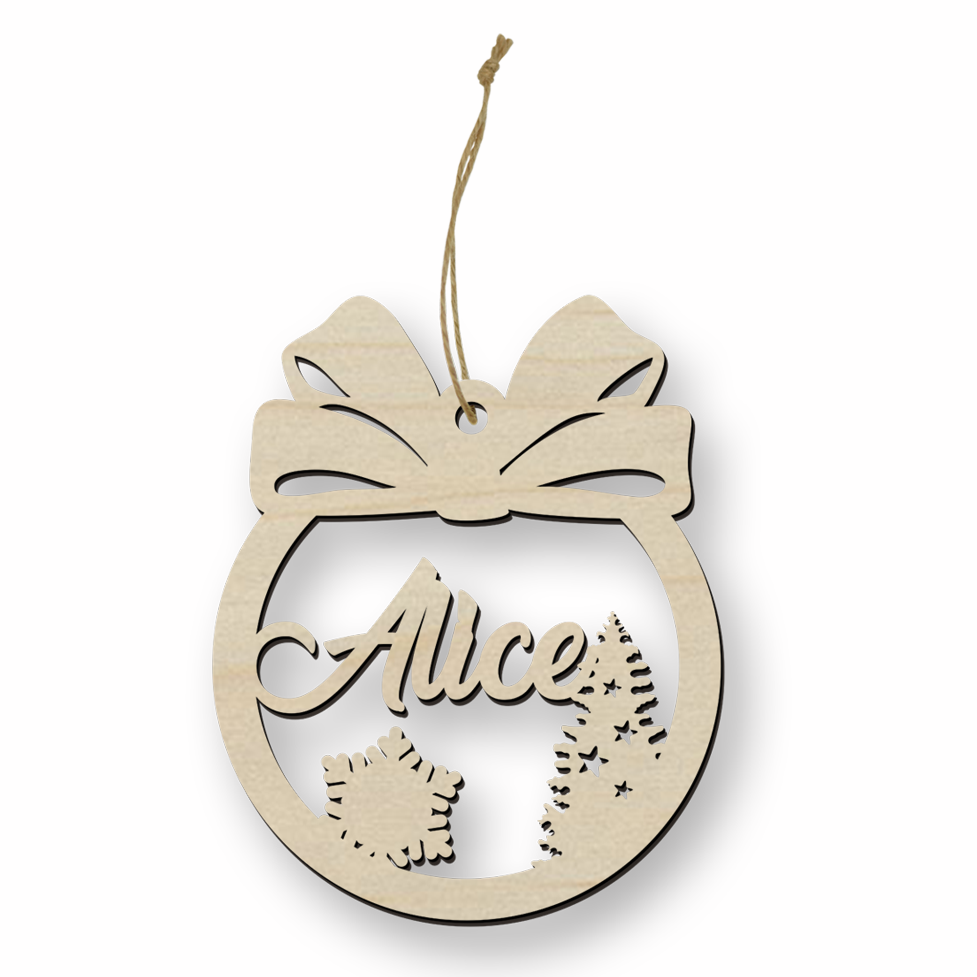 Pallina Natalizia in legno personalizzabile ideale per tutte le decorazioni del Natale Idea's Cottage