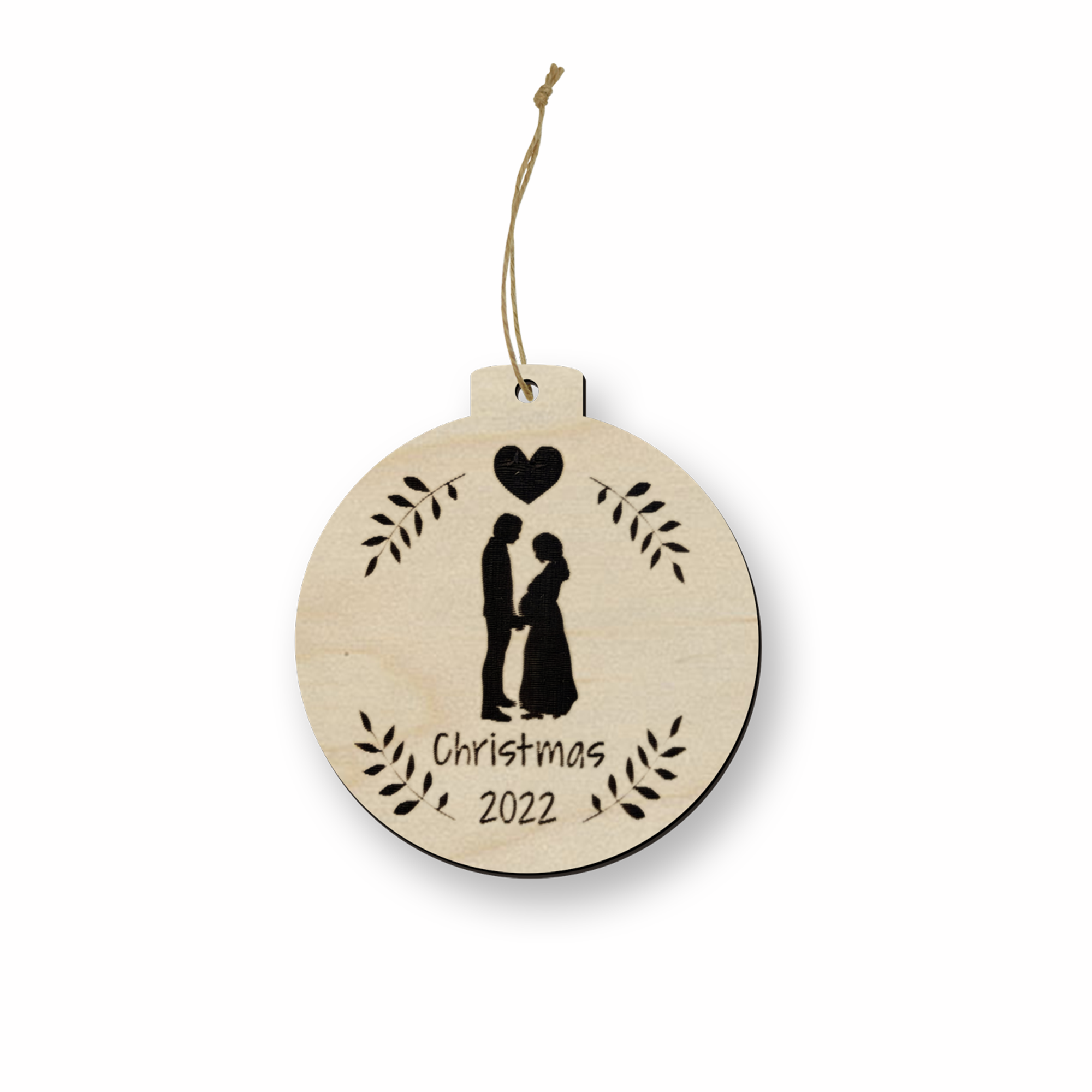 Pallina di Natale in Legno personalizzata "aspettando te" per coppie in dolce attesa Idea's Cottage