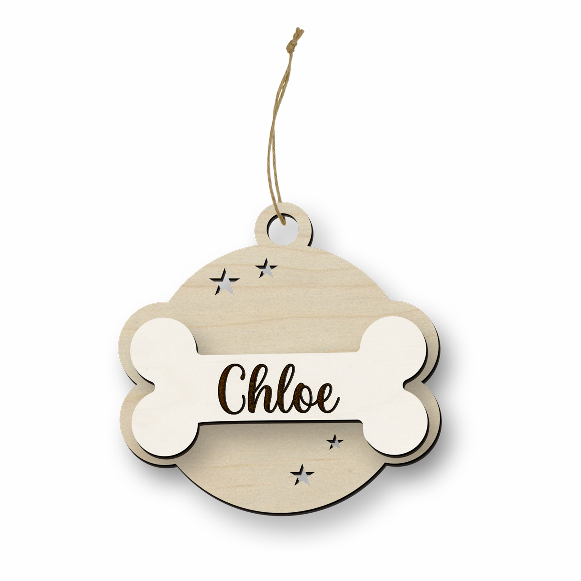 Pallina di Natale in legno personalizzabile con un nome per i nostri amici animali Idea's Cottage