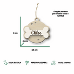 Pallina di Natale in legno personalizzabile con un nome per i nostri amici animali Idea's Cottage