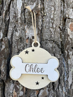 Pallina di Natale in legno personalizzabile con un nome per i nostri amici animali Idea's Cottage