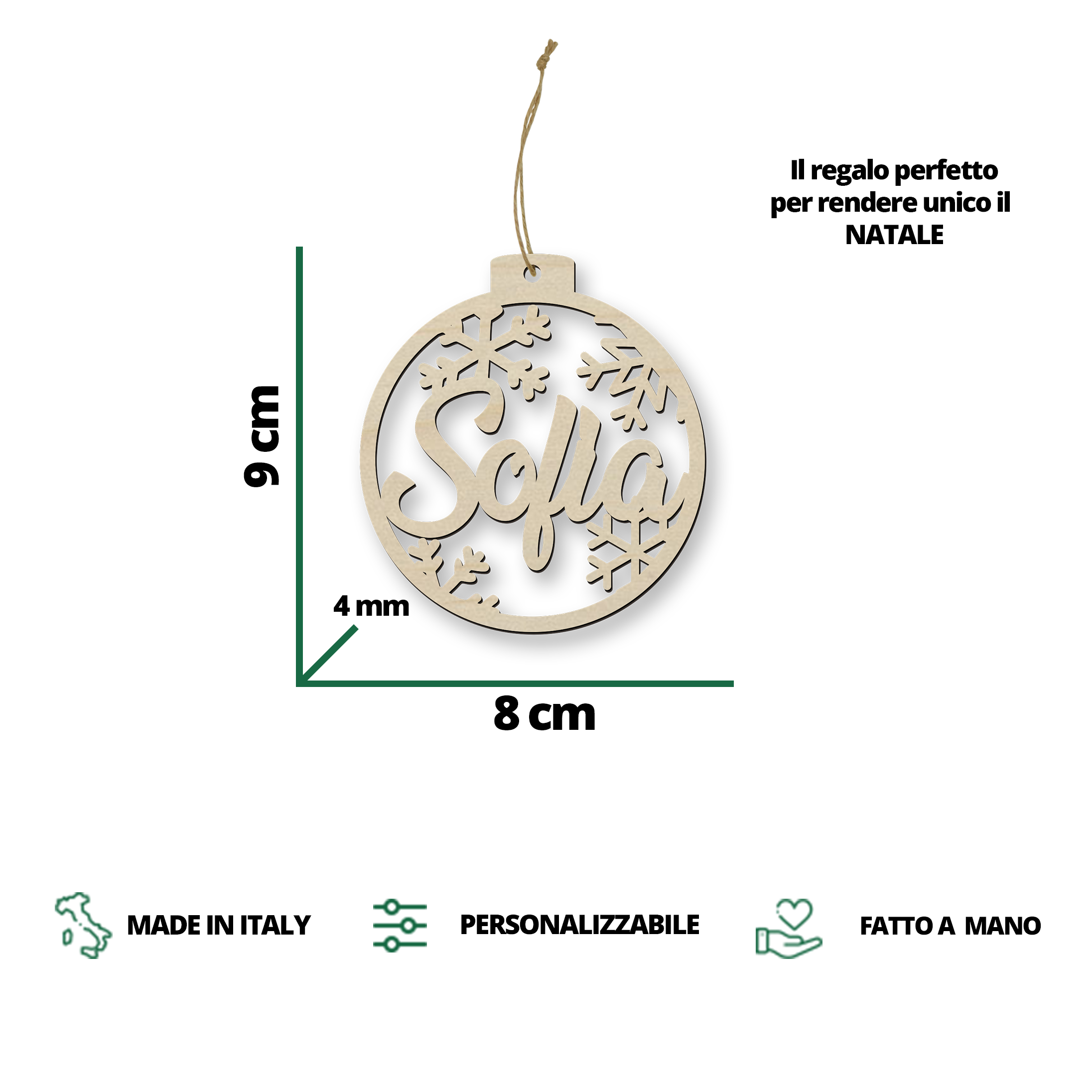 Pallina di natale personalizzabile decora il tuo albero in maniera unica Idea's Cottage