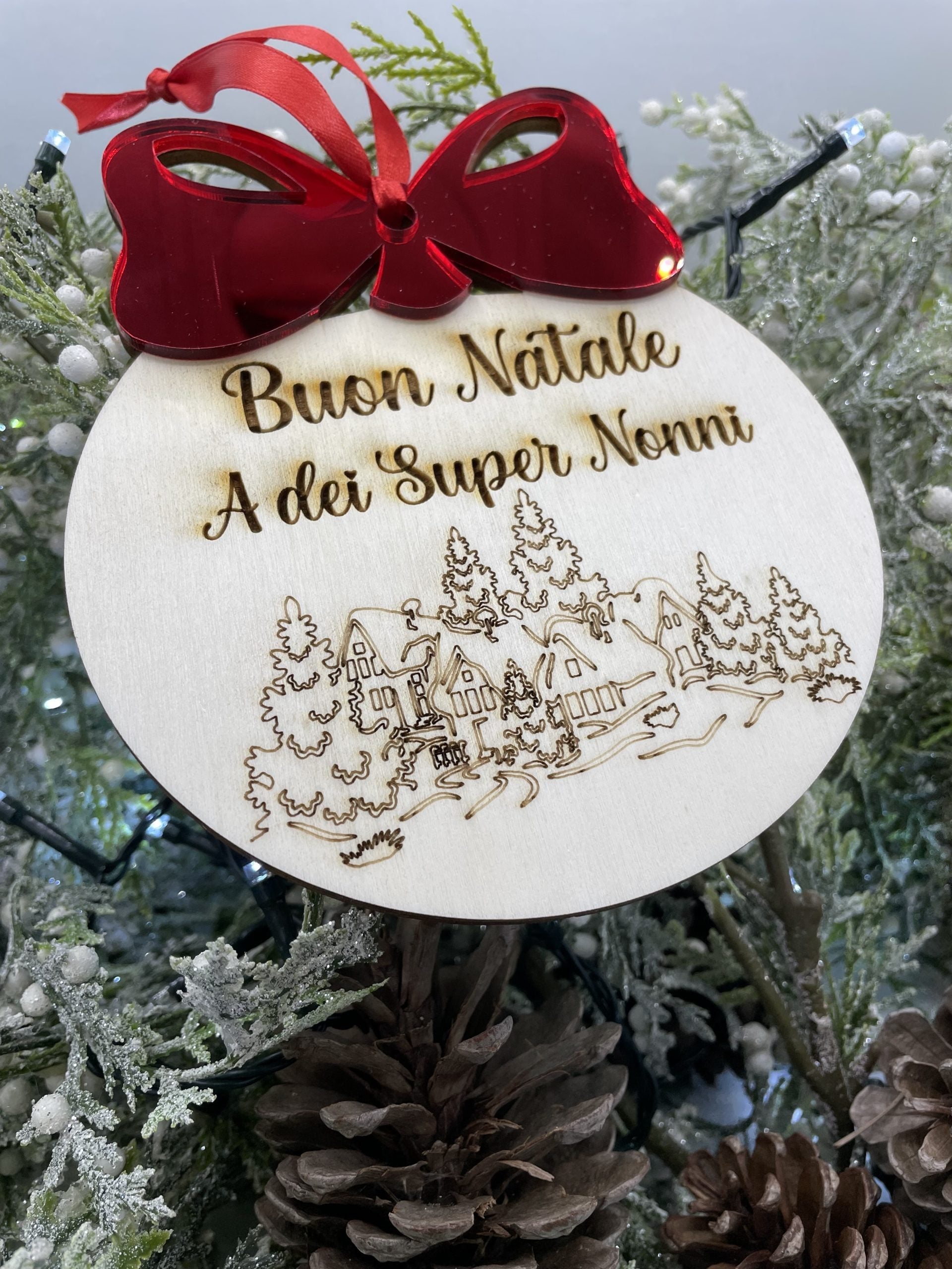 Pallina fiocco plex da 15 cm personalizzata per addobbi natalizi personalizzati regalo di NATALE Idea's Cottage