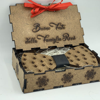 Papillon in legno Ancore con scatola regalo personalizzata Idea's Cottage