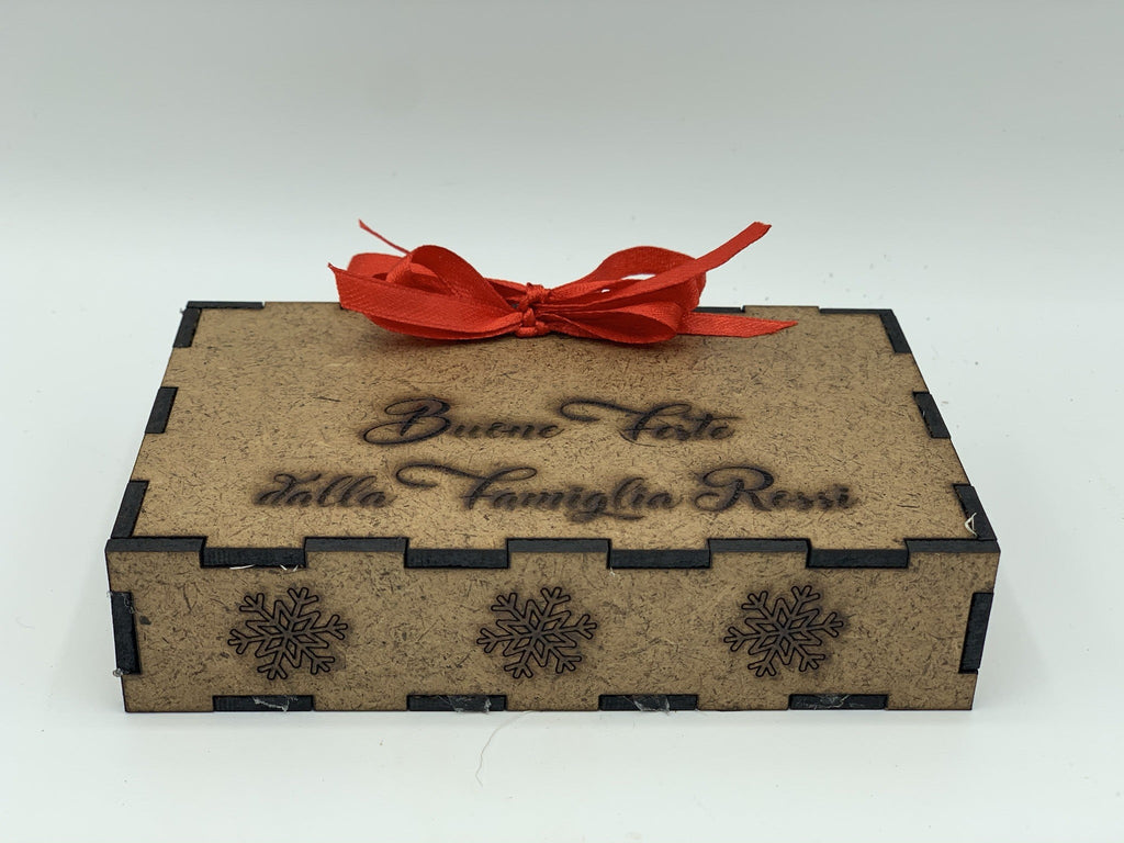 Papillon in legno Bollicine con scatola regalo personalizzata Idea's Cottage