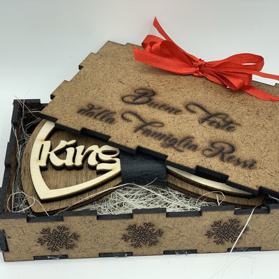 Papillon in legno King con scatola regalo personalizzata Idea's Cottage