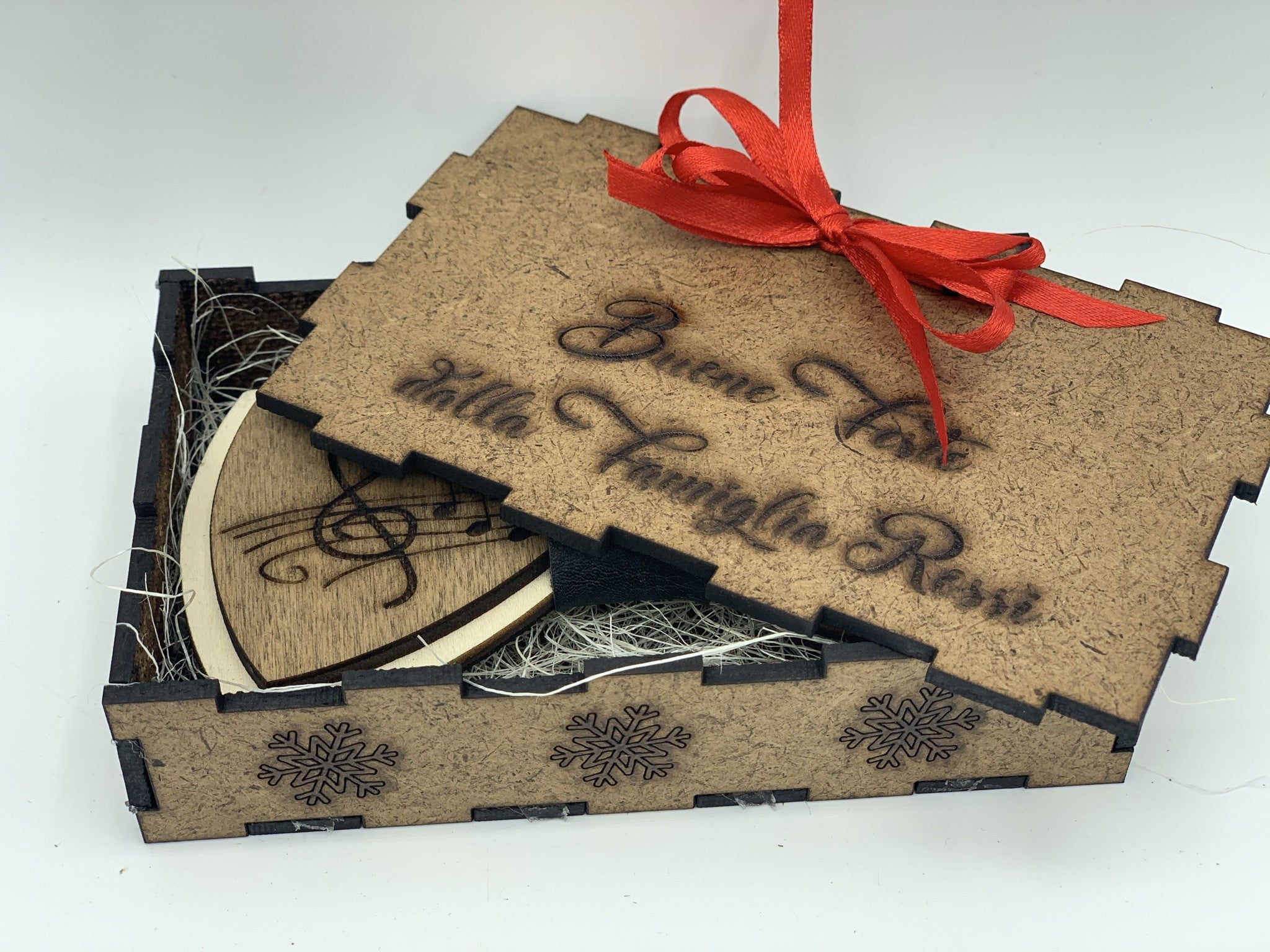 Papillon in legno Note Musicali con scatola regalo personalizzata Idea's Cottage