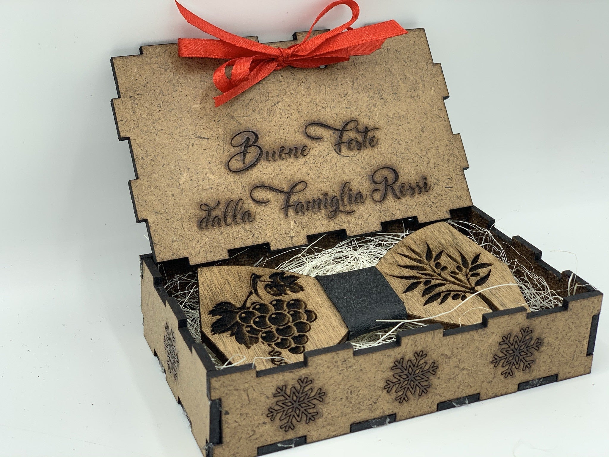 Papillon in legno Terra d'Italia con scatola regalo personalizzata Idea's Cottage