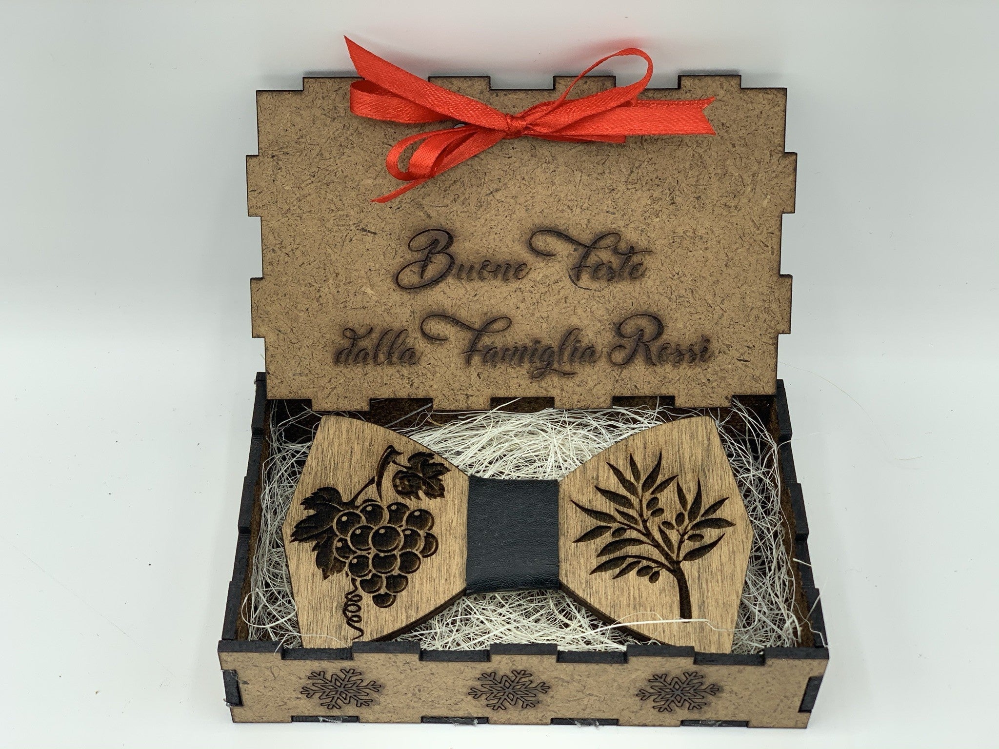 Papillon in legno Terra d'Italia con scatola regalo personalizzata Idea's Cottage
