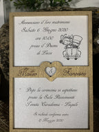 Partecipazione in legno Cornice Cuore 3