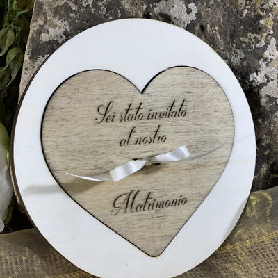 Partecipazione in legno Cuore 6