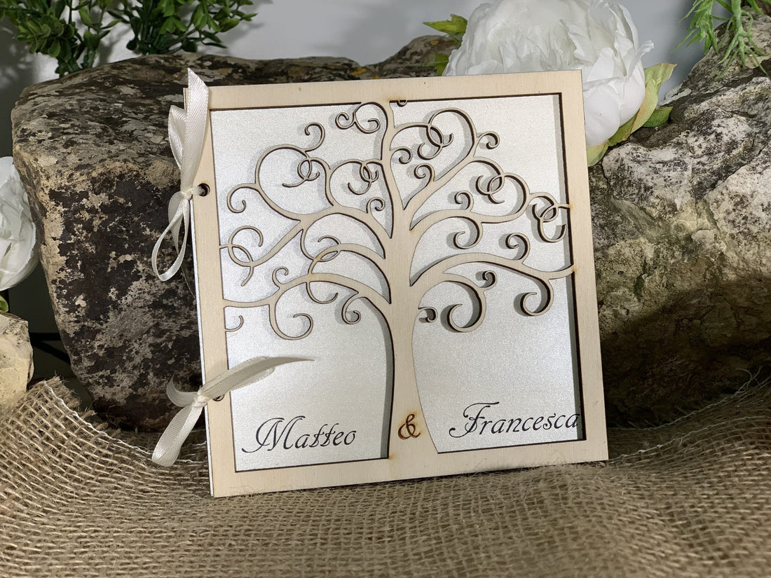 Partecipazione in legno "Albero della vita"