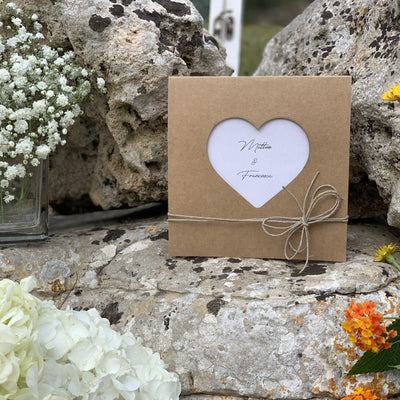 Partecipazione matrimonio cuore kraft 2