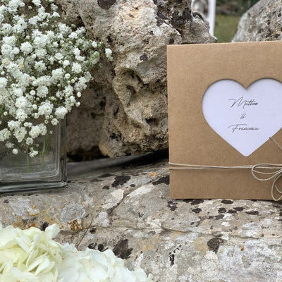 Partecipazione matrimonio cuore kraft 3