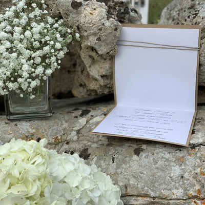 Partecipazione matrimonio cuore kraft