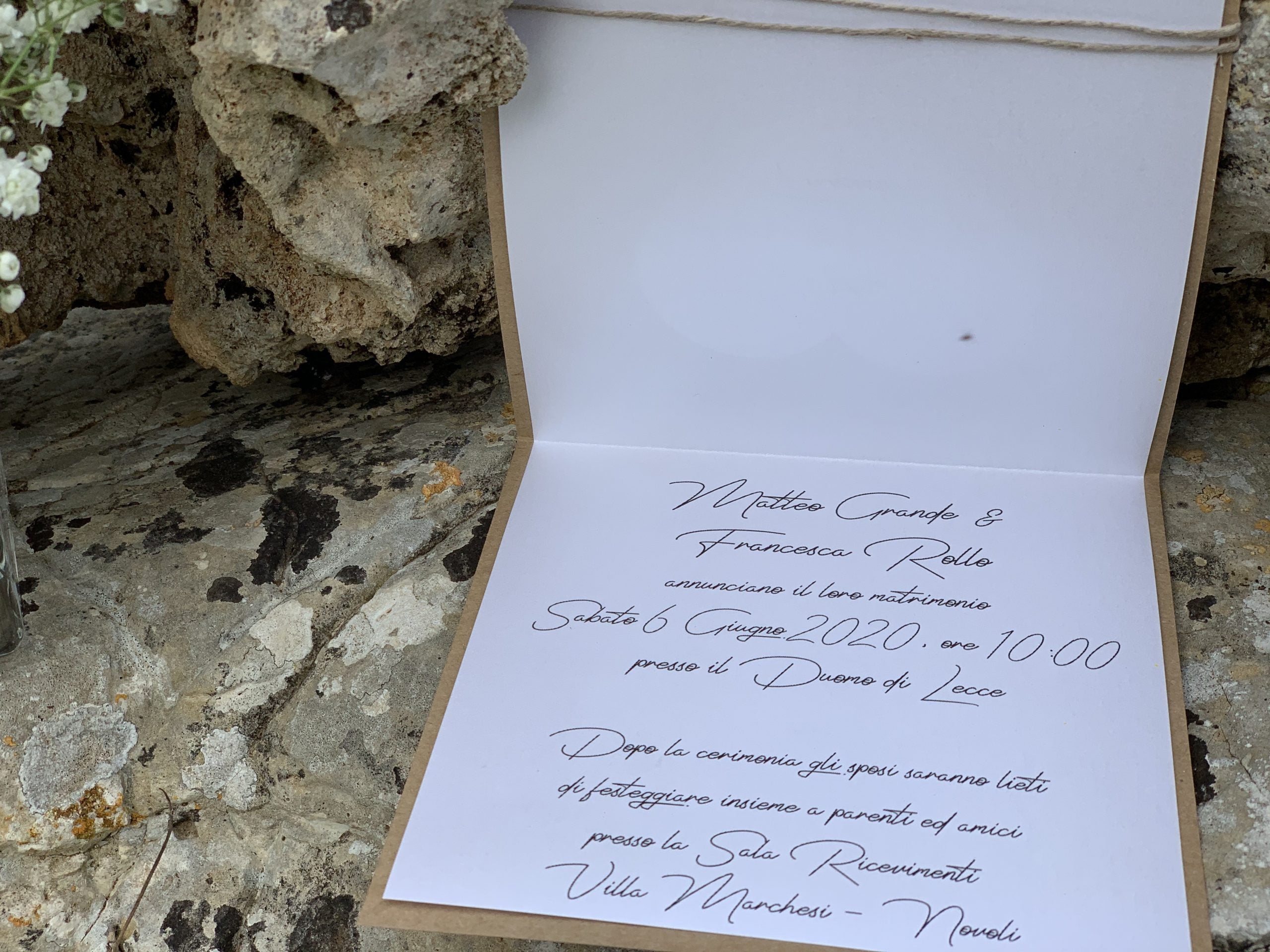 Partecipazione matrimonio cuore kraft 5