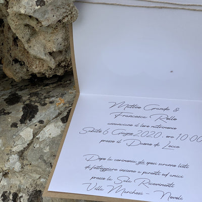 Partecipazione matrimonio cuore kraft 5