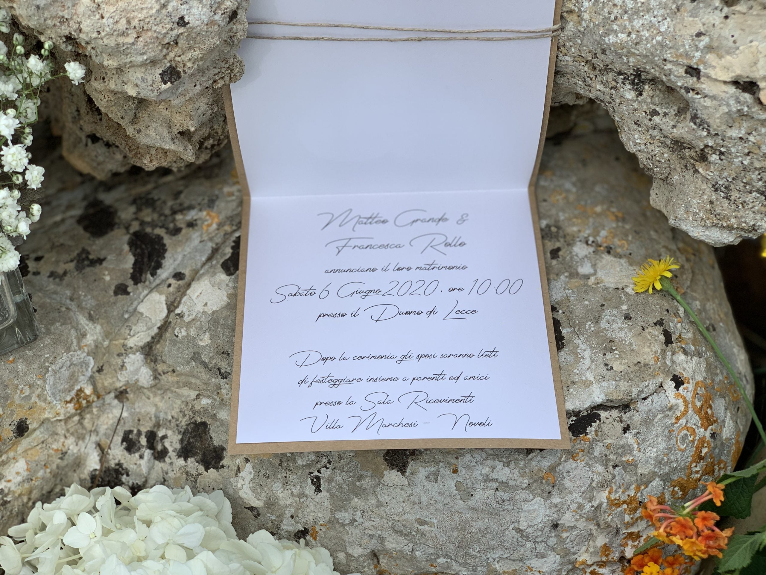 Partecipazione matrimonio cuore kraft 6