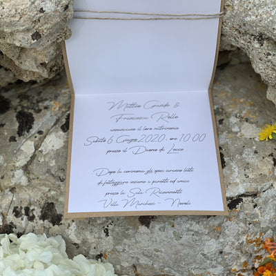 Partecipazione matrimonio cuore kraft 6