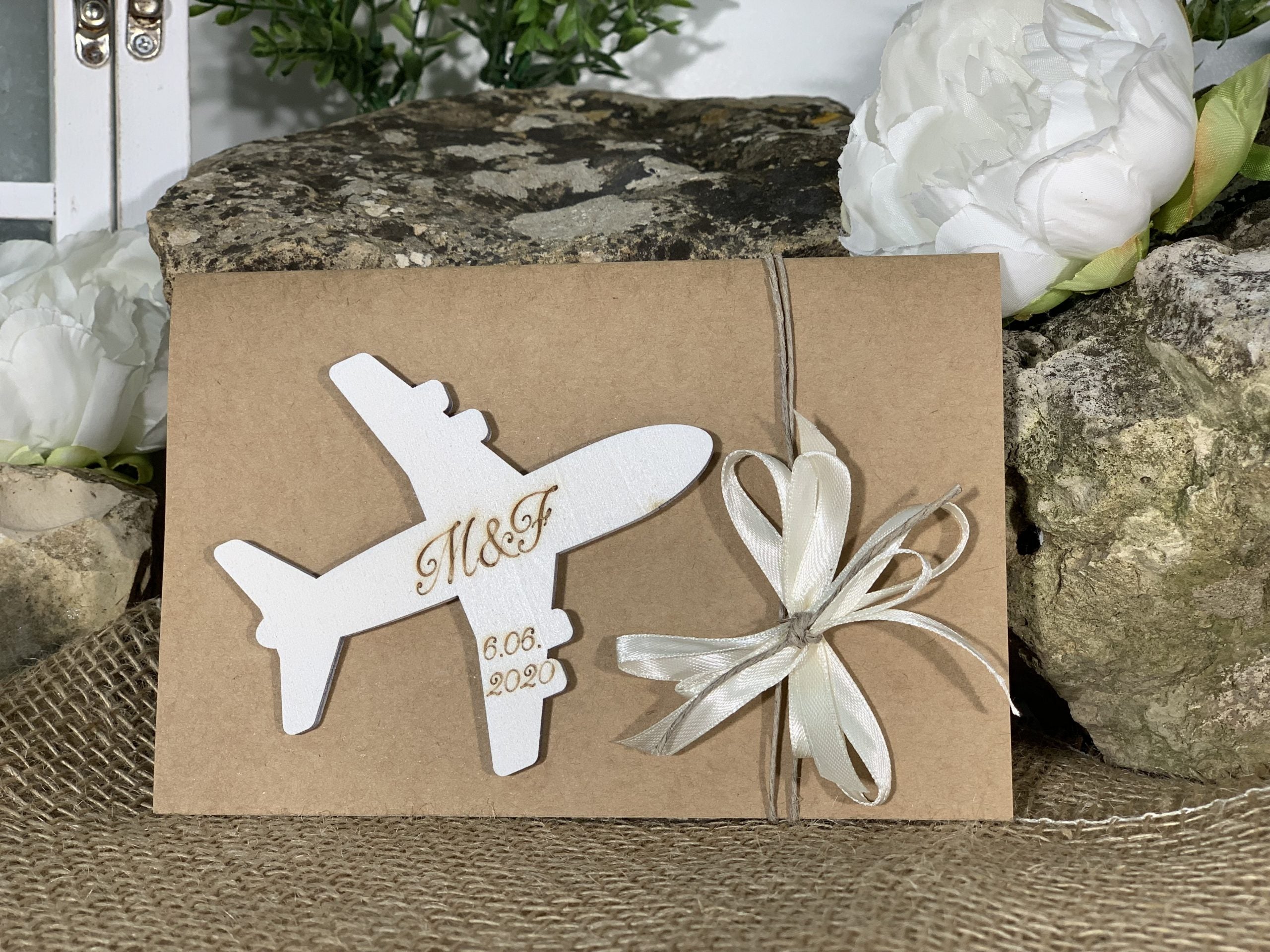 Partecipazione nozze aereo calamita