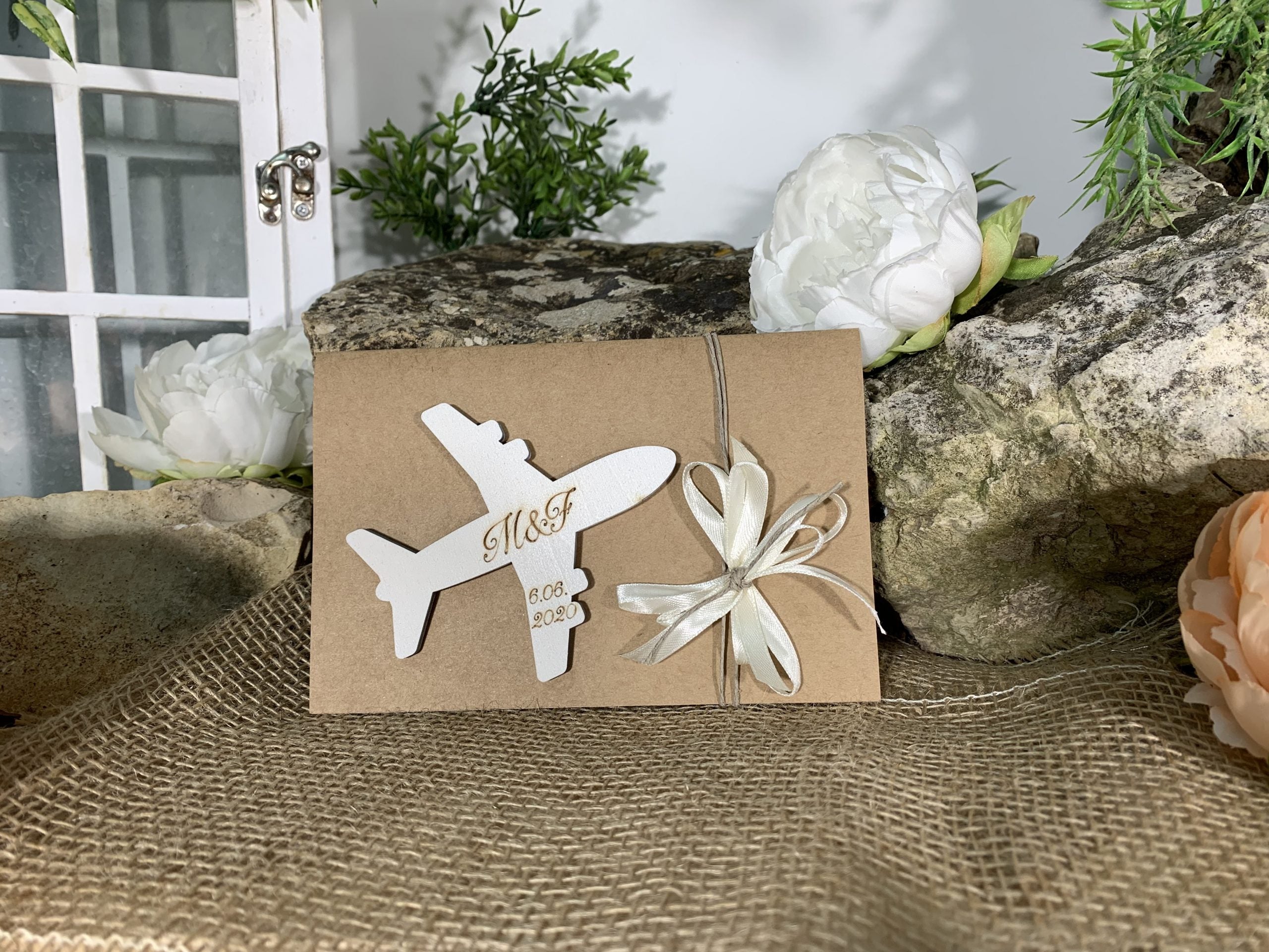 Partecipazione nozze aereo calamita 1