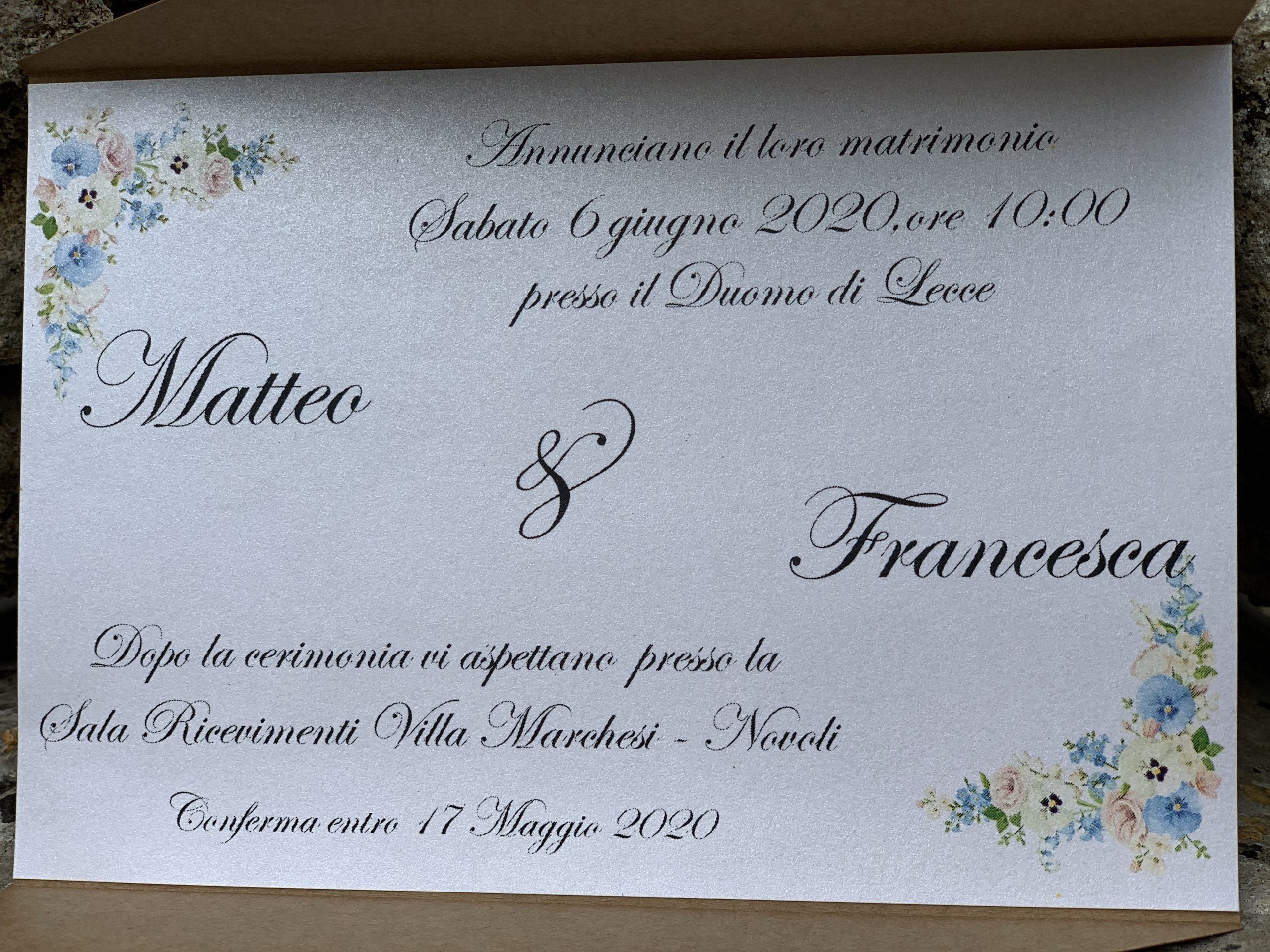 Partecipazione nozze doppia apertura kraft 3