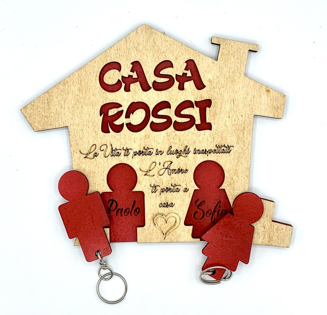 Portachiavi in legno da parete personalizzato Lei e Lui Idea's Cottage