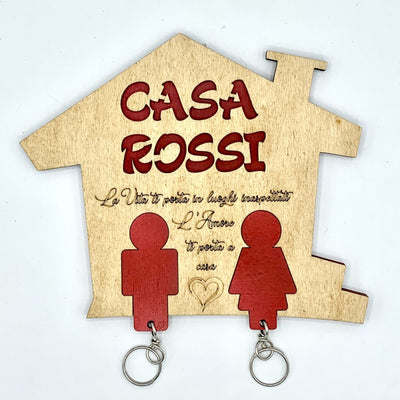 Portachiavi in legno da parete personalizzato Lei e Lui Idea's Cottage