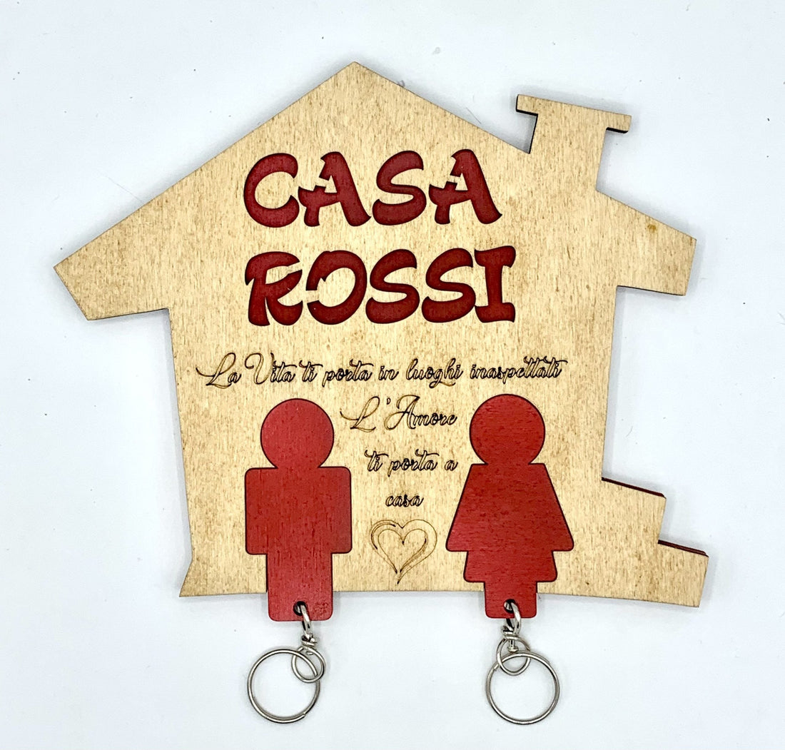 Portachiavi in legno da parete personalizzato Lei e Lui Idea's Cottage