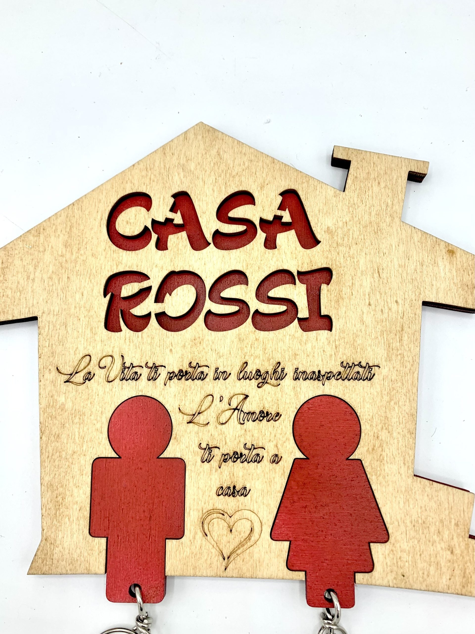 Portachiavi in legno da parete personalizzato Lei e Lui Idea's Cottage