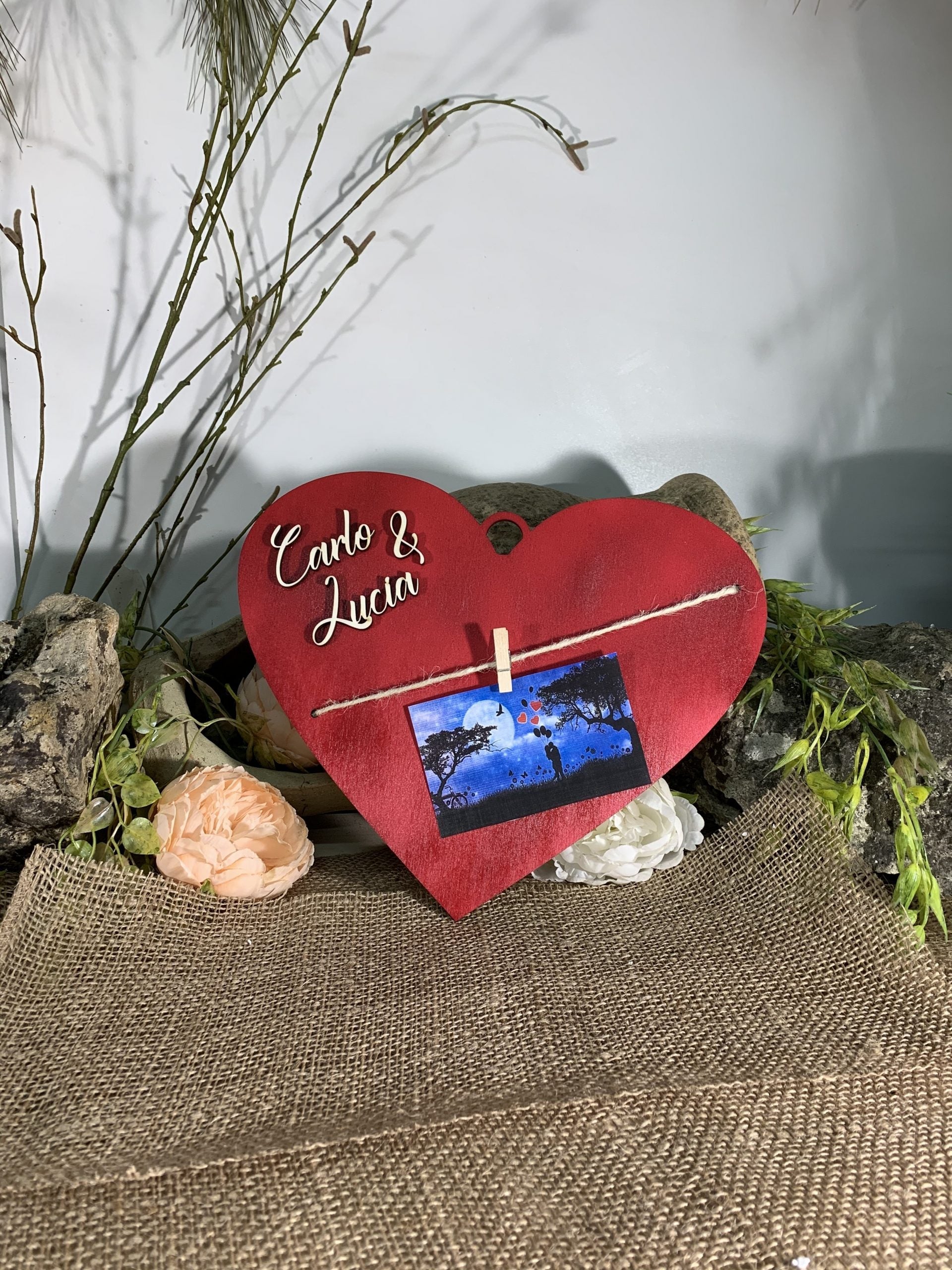 Quadretto a forma di cuore appendifoto2