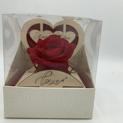 Rosa Stabilizzata con cuore in legno Idea's Cottage