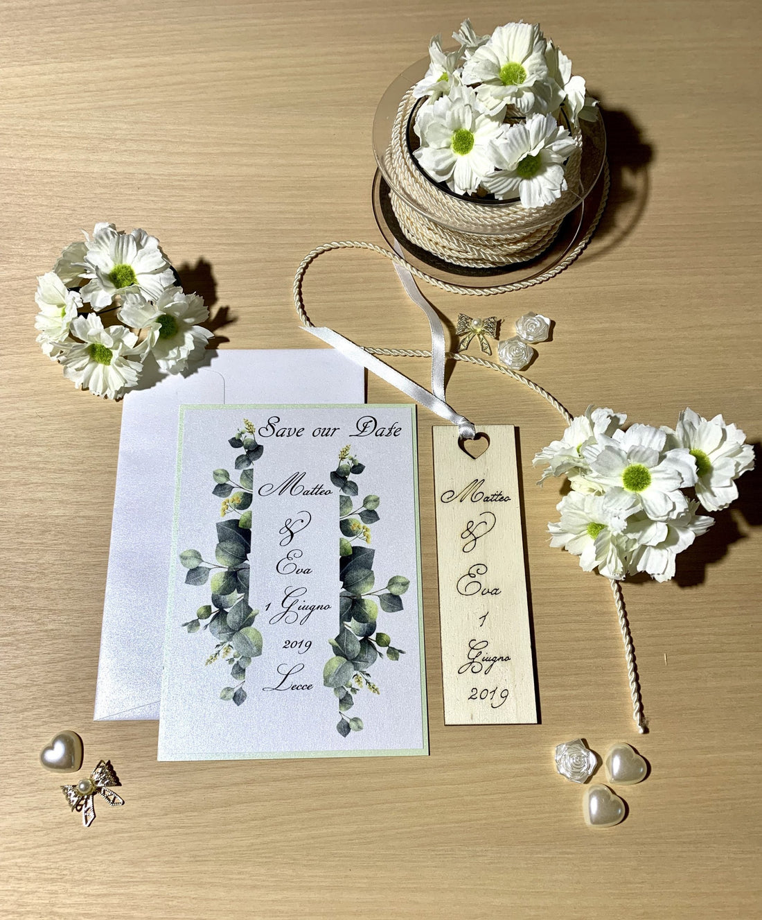 Save the Date Segnalibro legno Partecipazioni 1