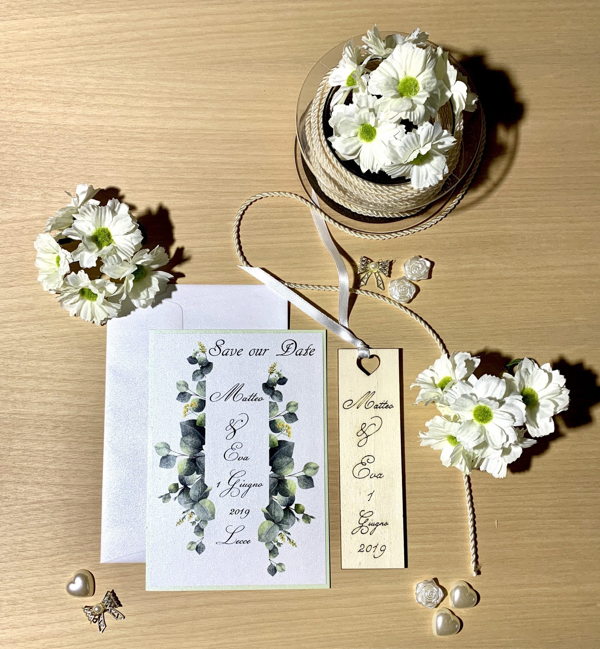 Save the Date Segnalibro legno Partecipazioni 3
