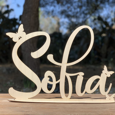 Scritta in legno con base in Corsivo Decorativo Idea's Cottage