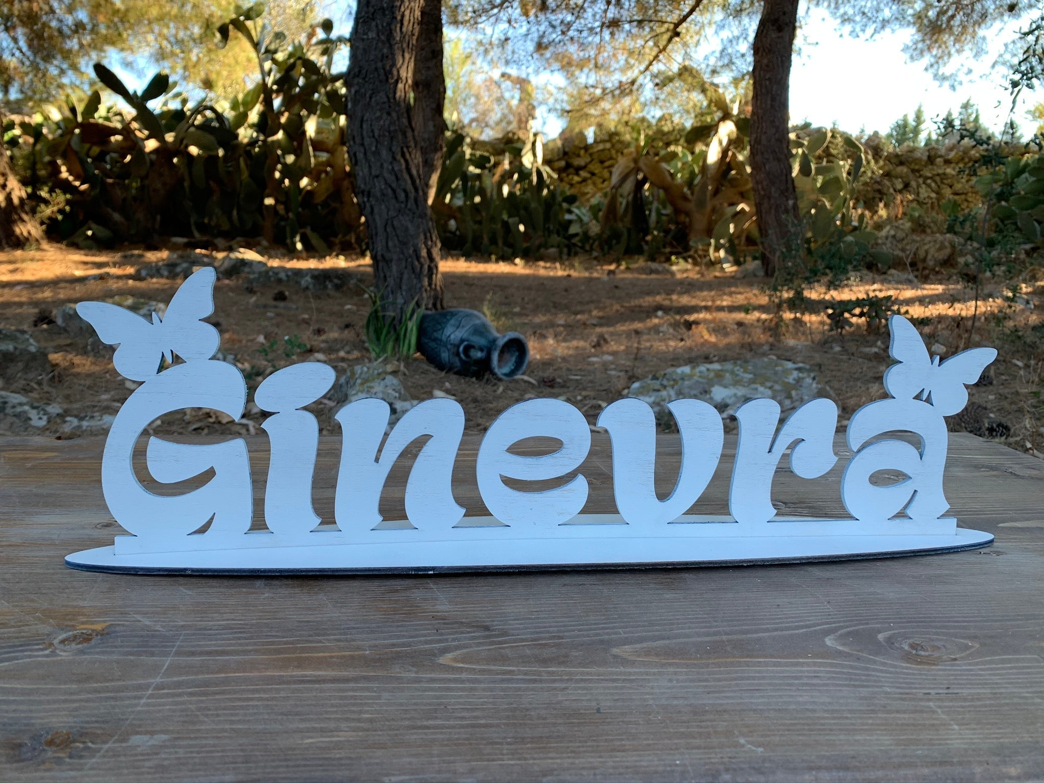 Scritta in legno con base in Stampatello Minuscolo Idea's Cottage