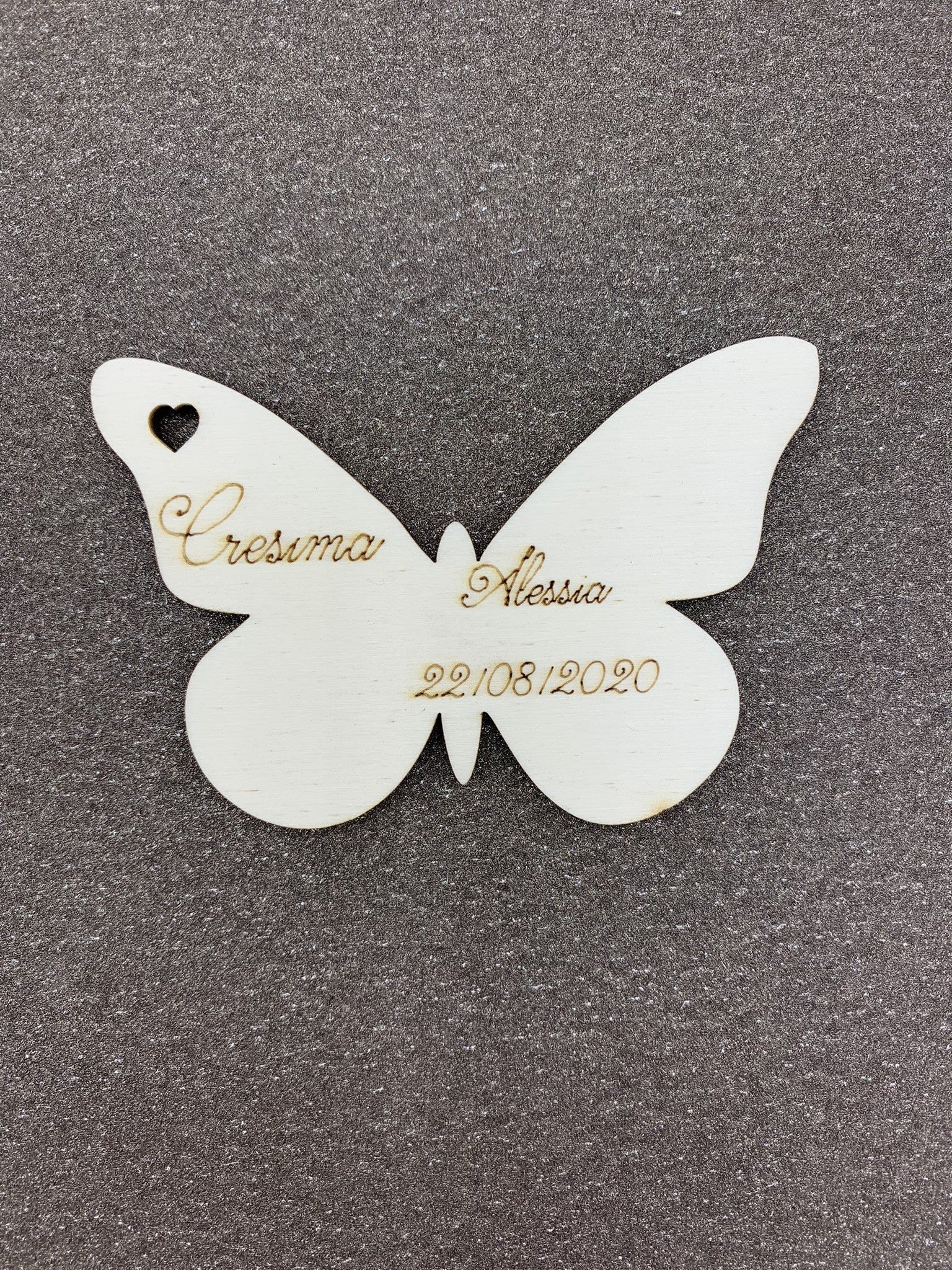 Segnaposto legno butterfly