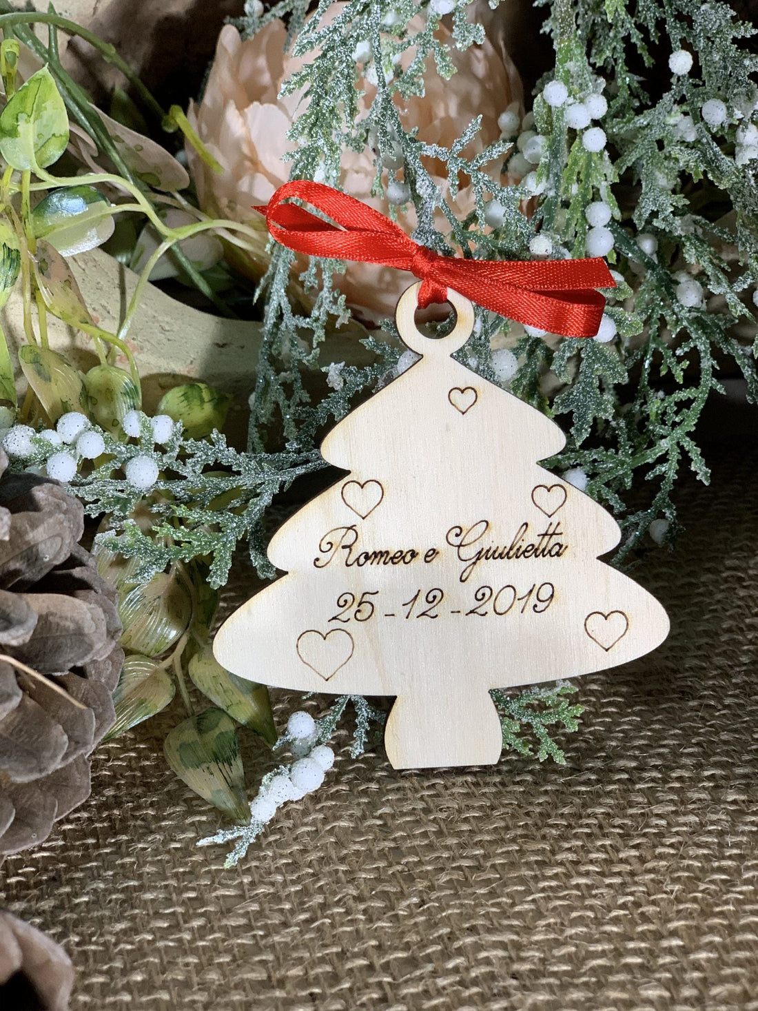 Segnaposto pallina natalizia alberello