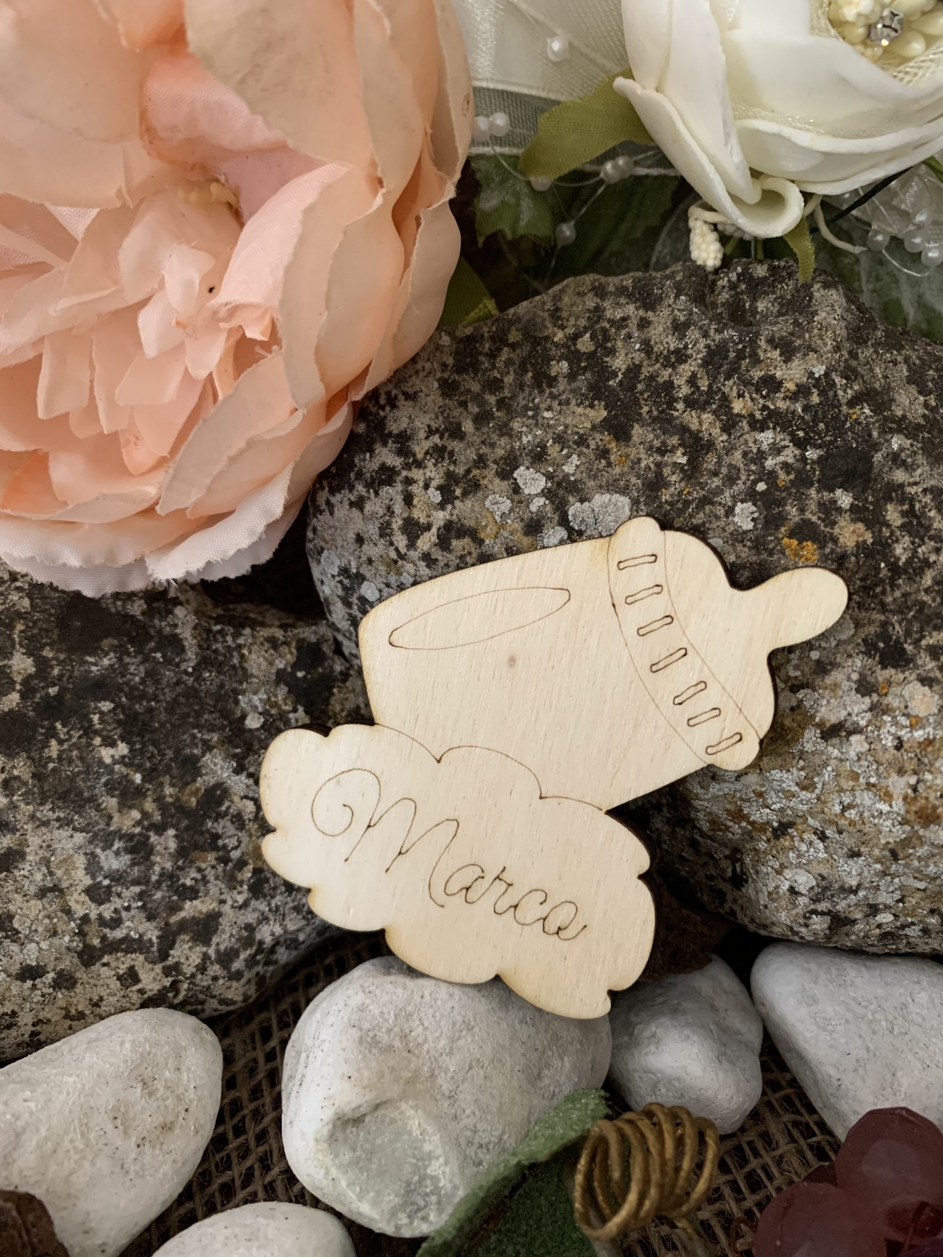 Segnaposto tema nascita/battesimo a forma di biberon 1