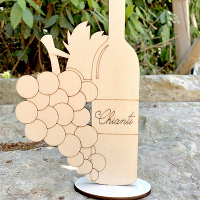Segnatavolo Bottiglia tema vino