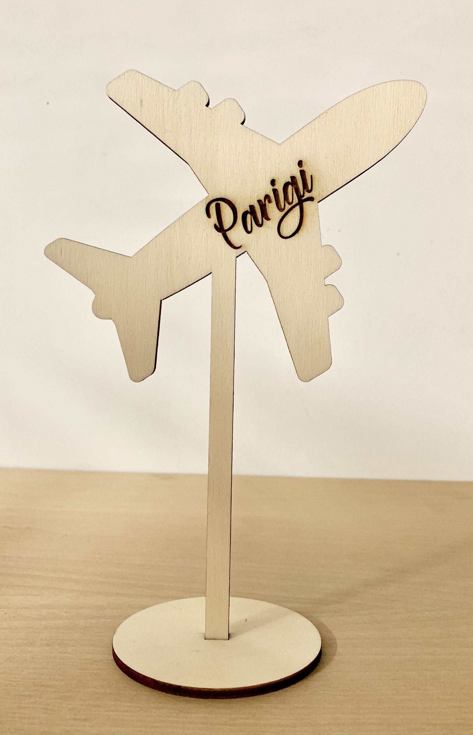 Segnatavolo aereo tema viaggio