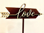 Segnatavolo freccia con scritta legno Matrimonio 2